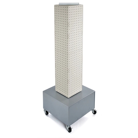 AZAR DISPLAYS Four-Sided Pegboard Floor Revolving Display Panel Size: 8"W x 40"H 703386-WHT